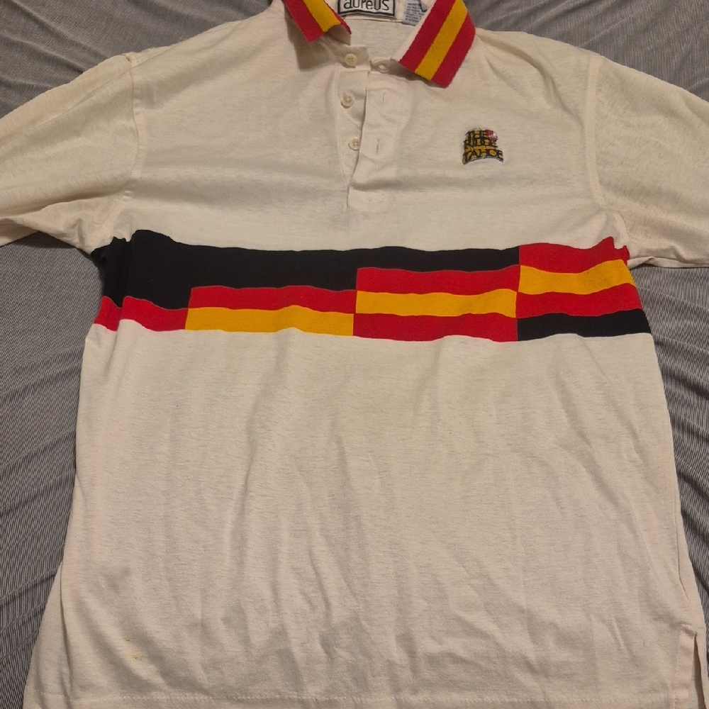 White and Red Casual Button Down Shirt